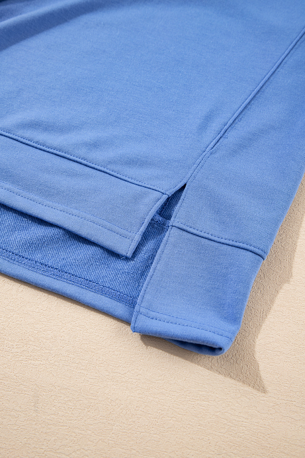 Sky Blue Casual Zipped Short Sleeve Hoodie and Shorts Set. GCollection
