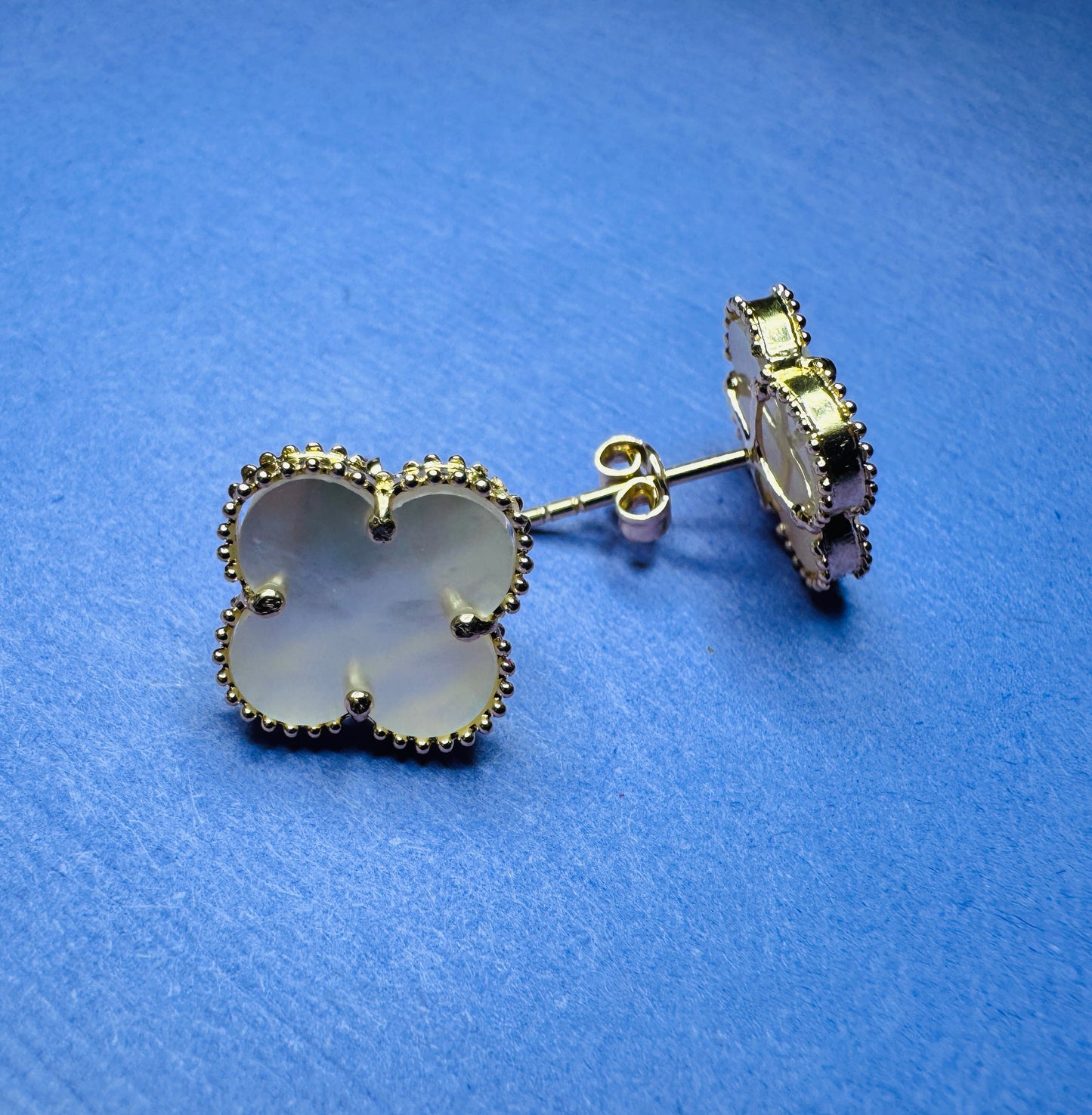 14K clover earrings