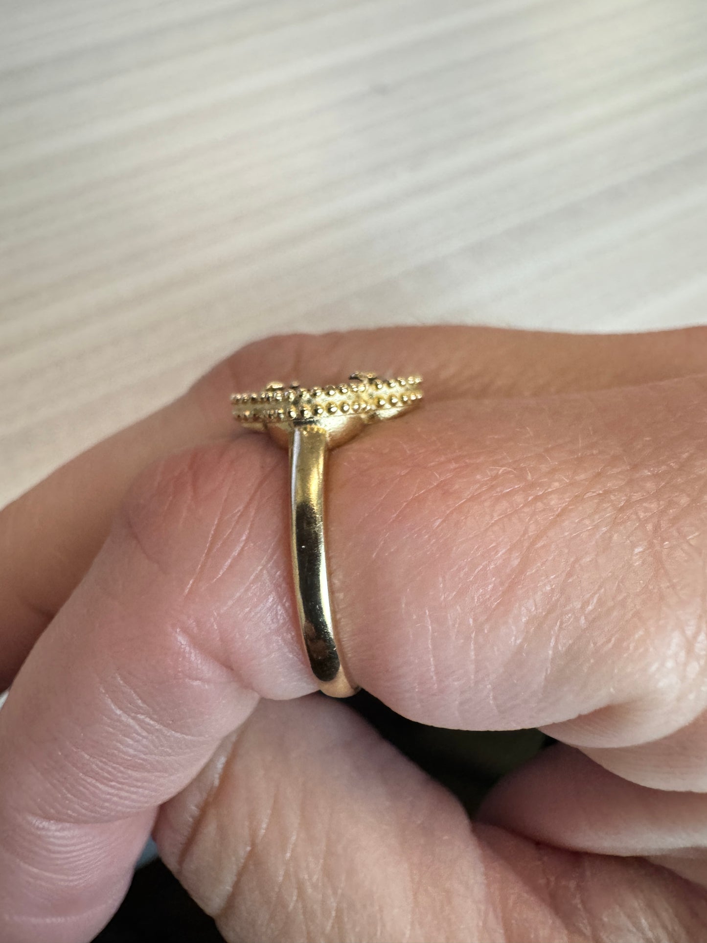 14K solid gold flower ring