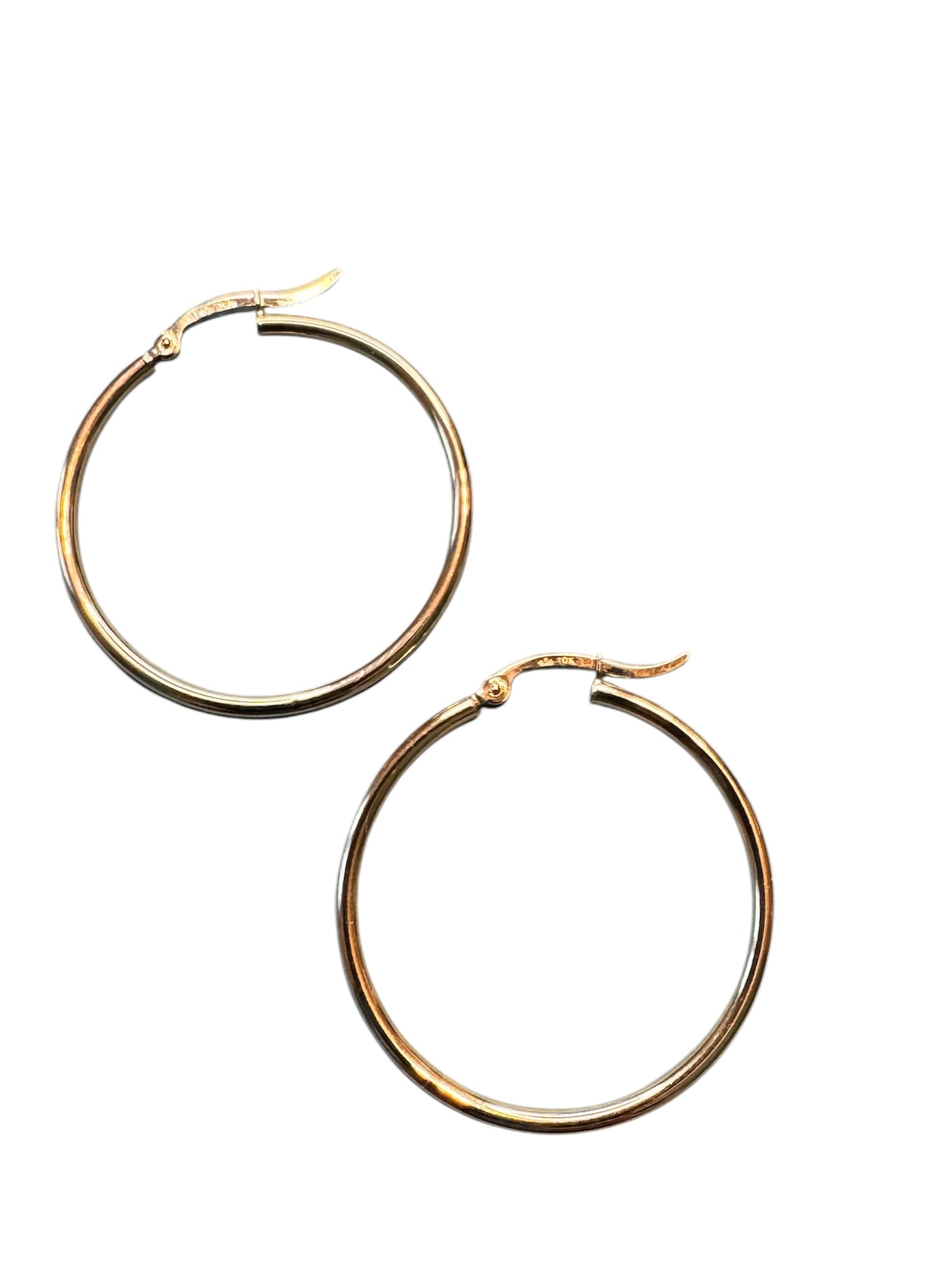 10 K gold plain hoops