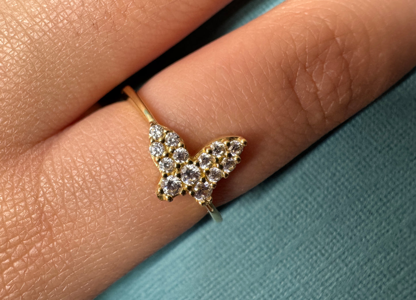 14K solid yellow gold butterfly