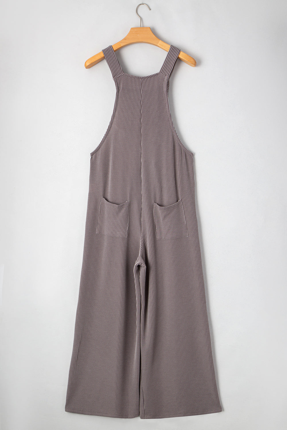 Gray Corded Adjustable Straps Wide Leg Loose Overall. GCollection