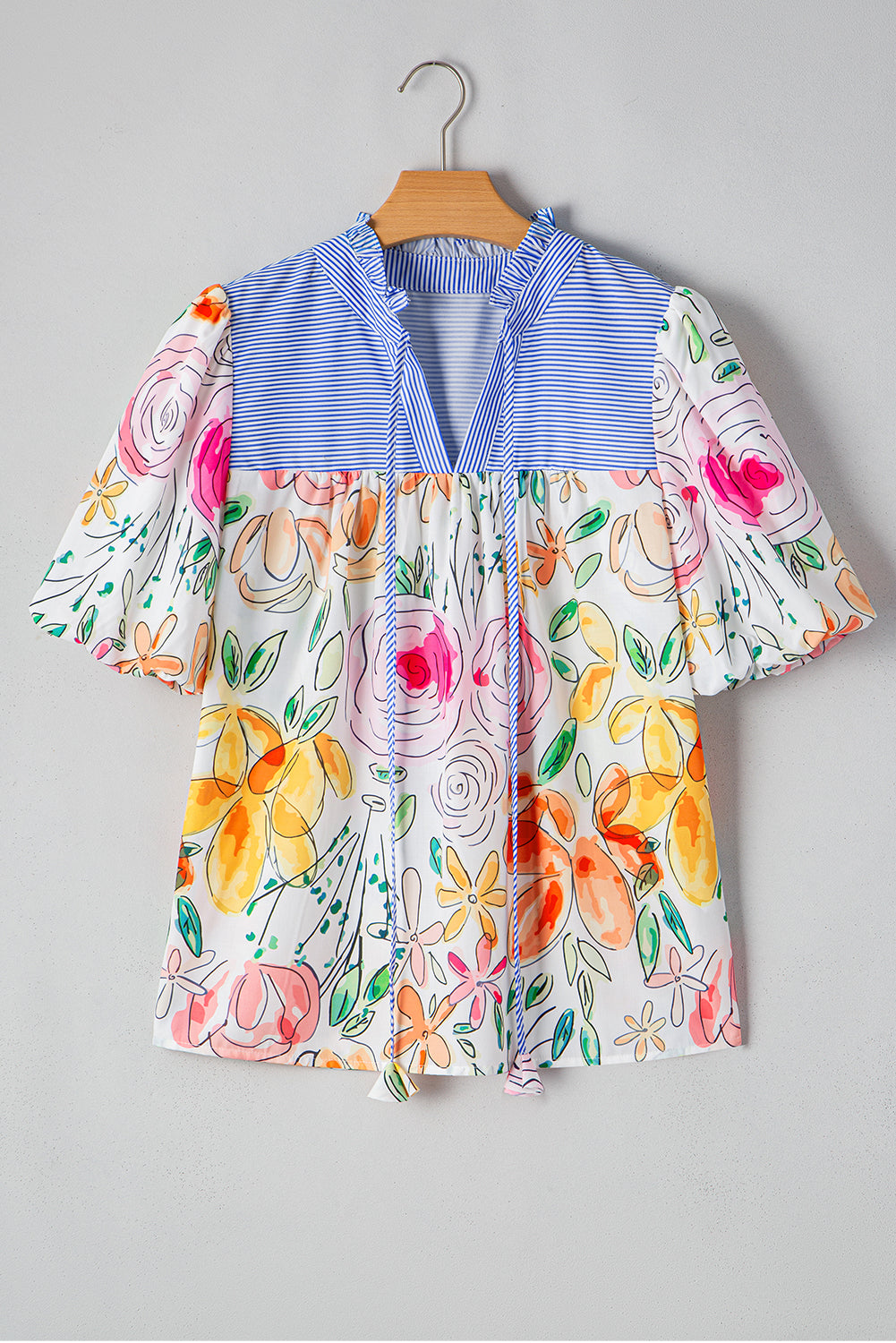 Multicolour Floral Print Sleeve Blouse. GCollection
