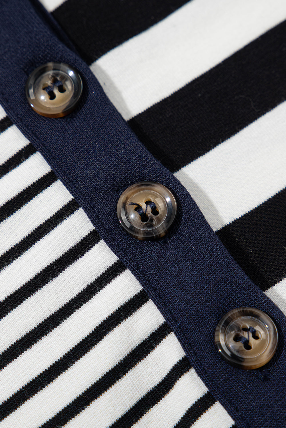 Black Stripe Half Placket Polo T Shirt Dress. GCollection