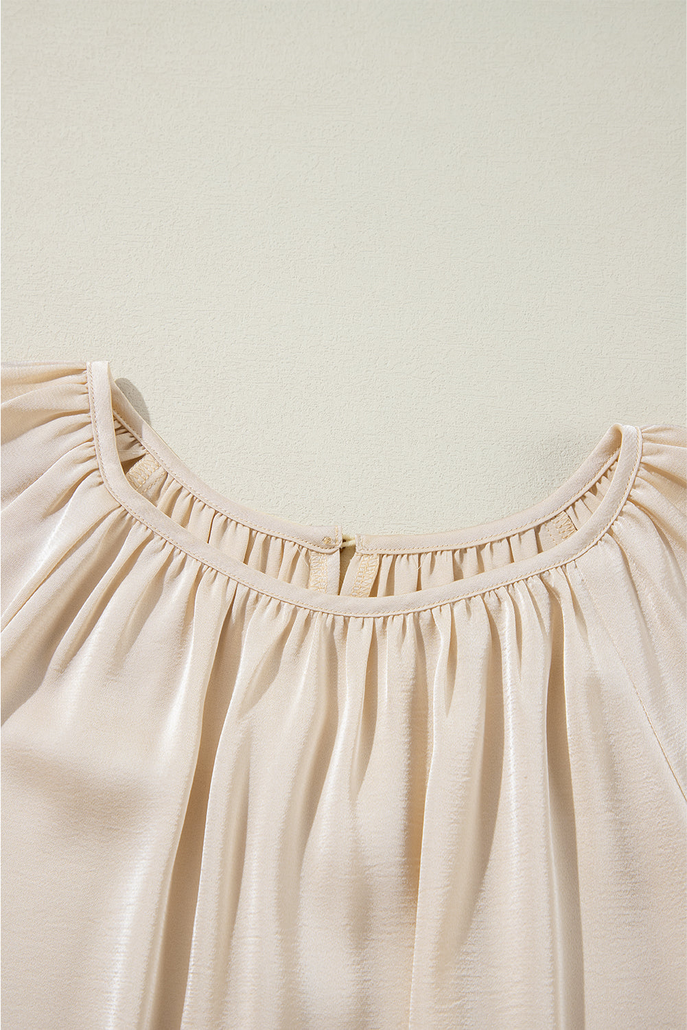 Apricot Sequin Cuffs Bubble Sleeve Blouse. GCollection