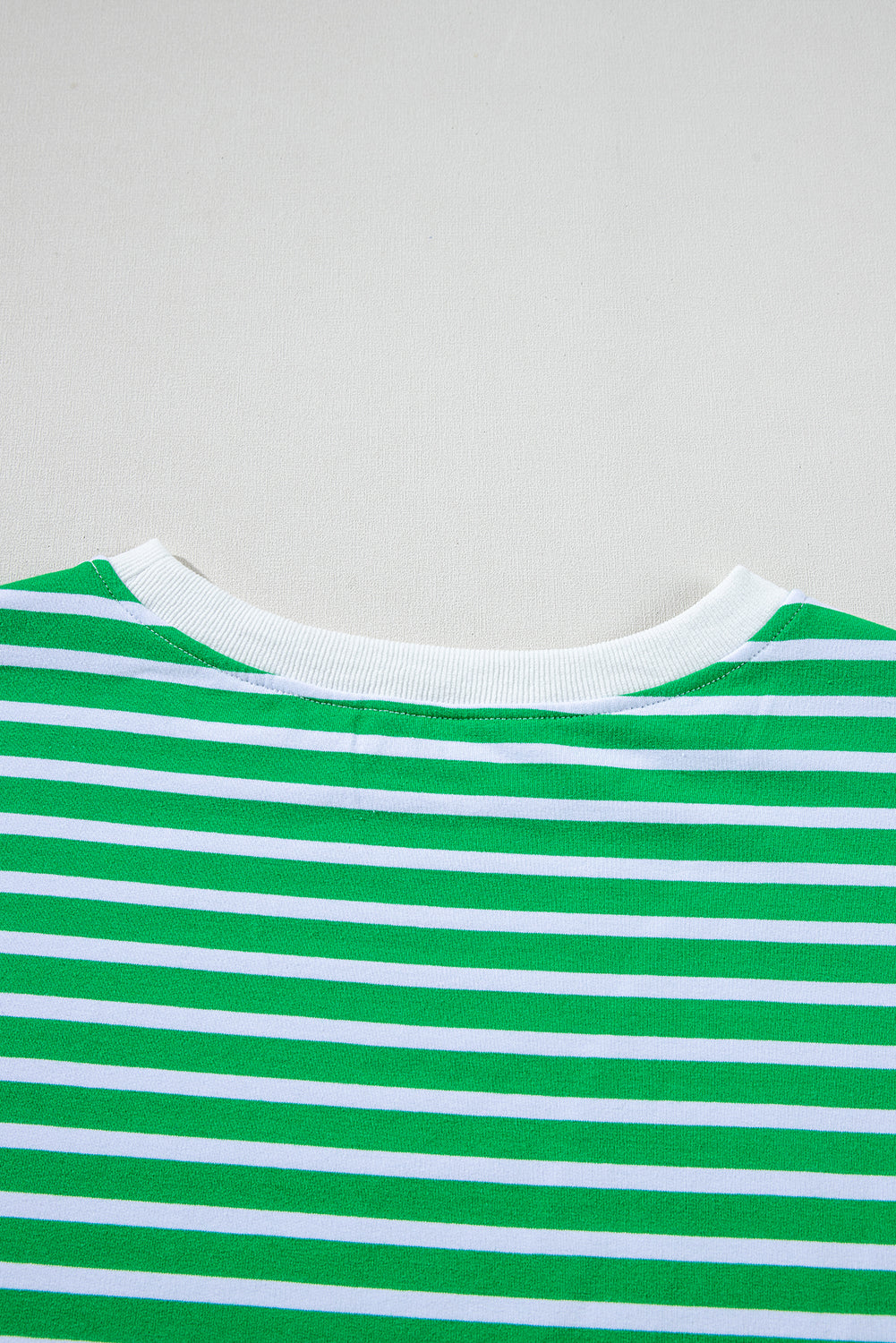 Dark Green Striped Cap Sleeve Tee and Shorts Set. GCollection