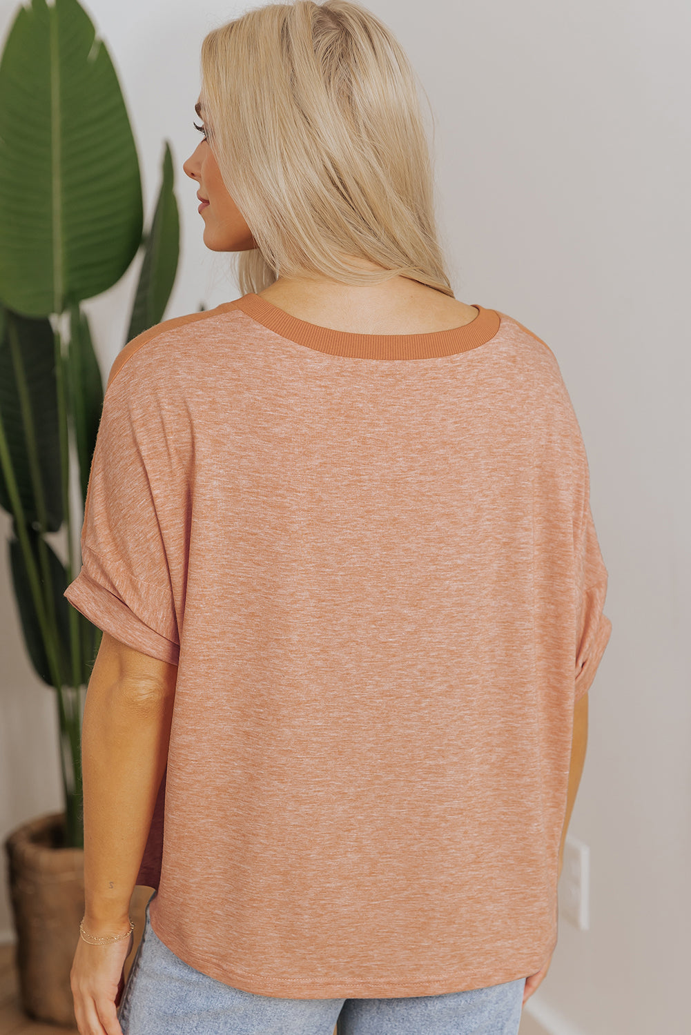 Desert Gold Stud Heart Patch Textured Top. GCollection