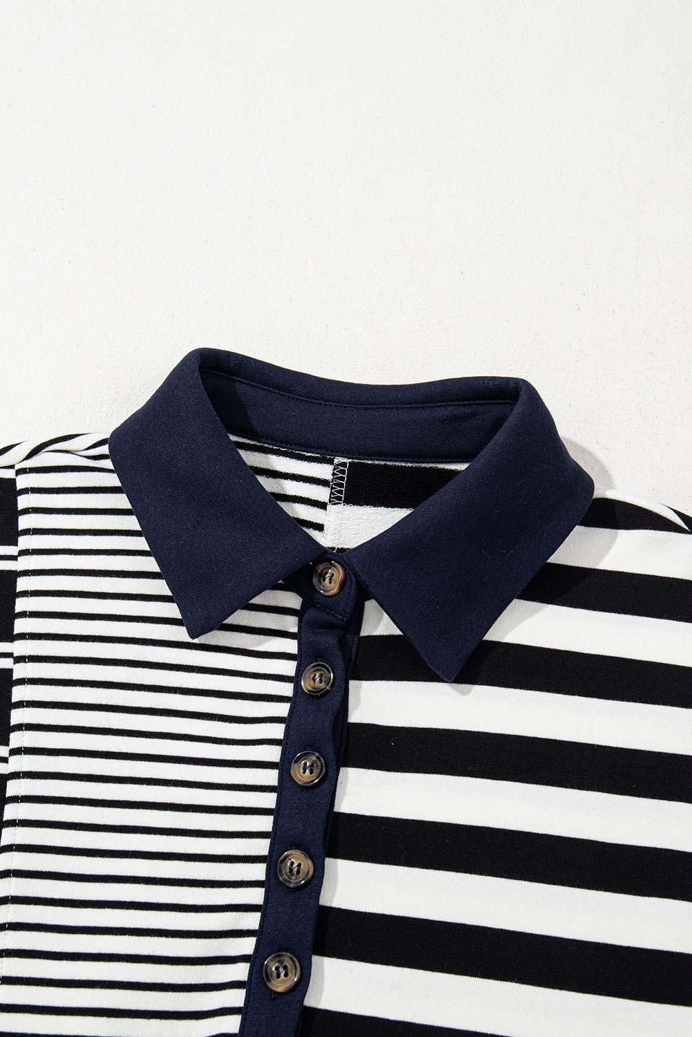 Black Stripe Half Placket Polo T Shirt Dress. GCollection