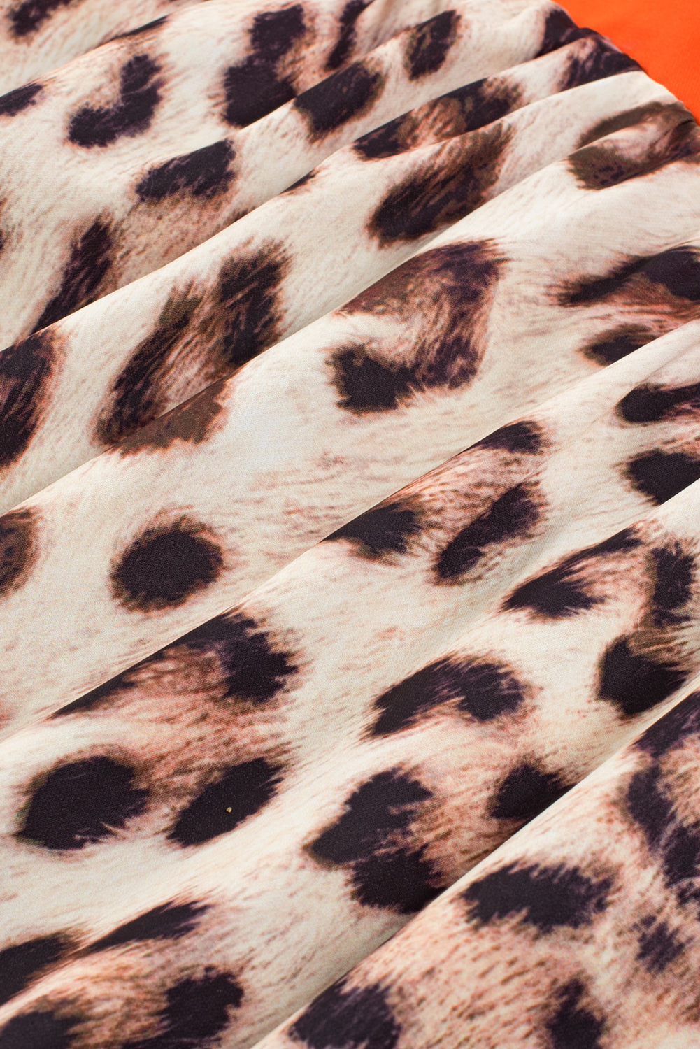 Bright Pink Leopard Colorblock Patchwork Bubble Sleeve Maxi Dress. GCollection
