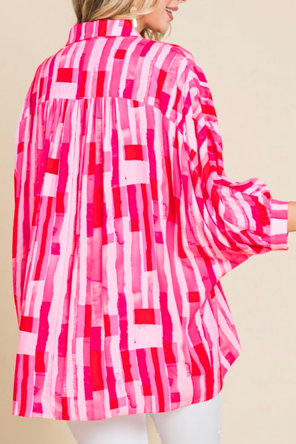 Pink Abstract Print Casual Shirt. GCollection