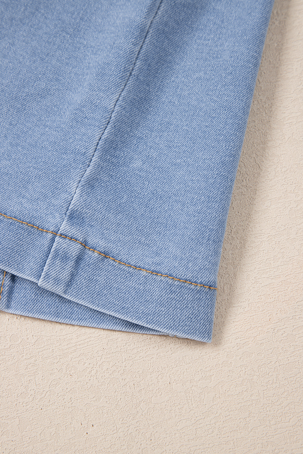 Blue Light Wash Denim Buttoned Slim Mini Dress. GCollection