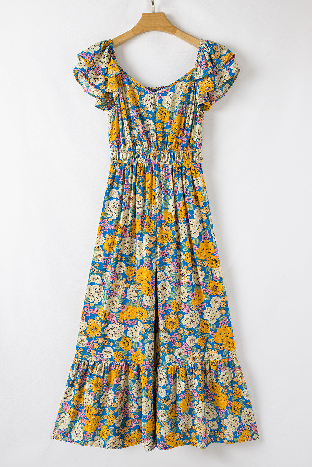 Yellow Floral High Waist Jumpsuit. GCollection