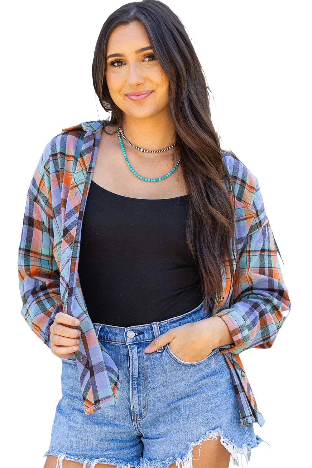 Orange Plaid Vintage Shirt. GCollection