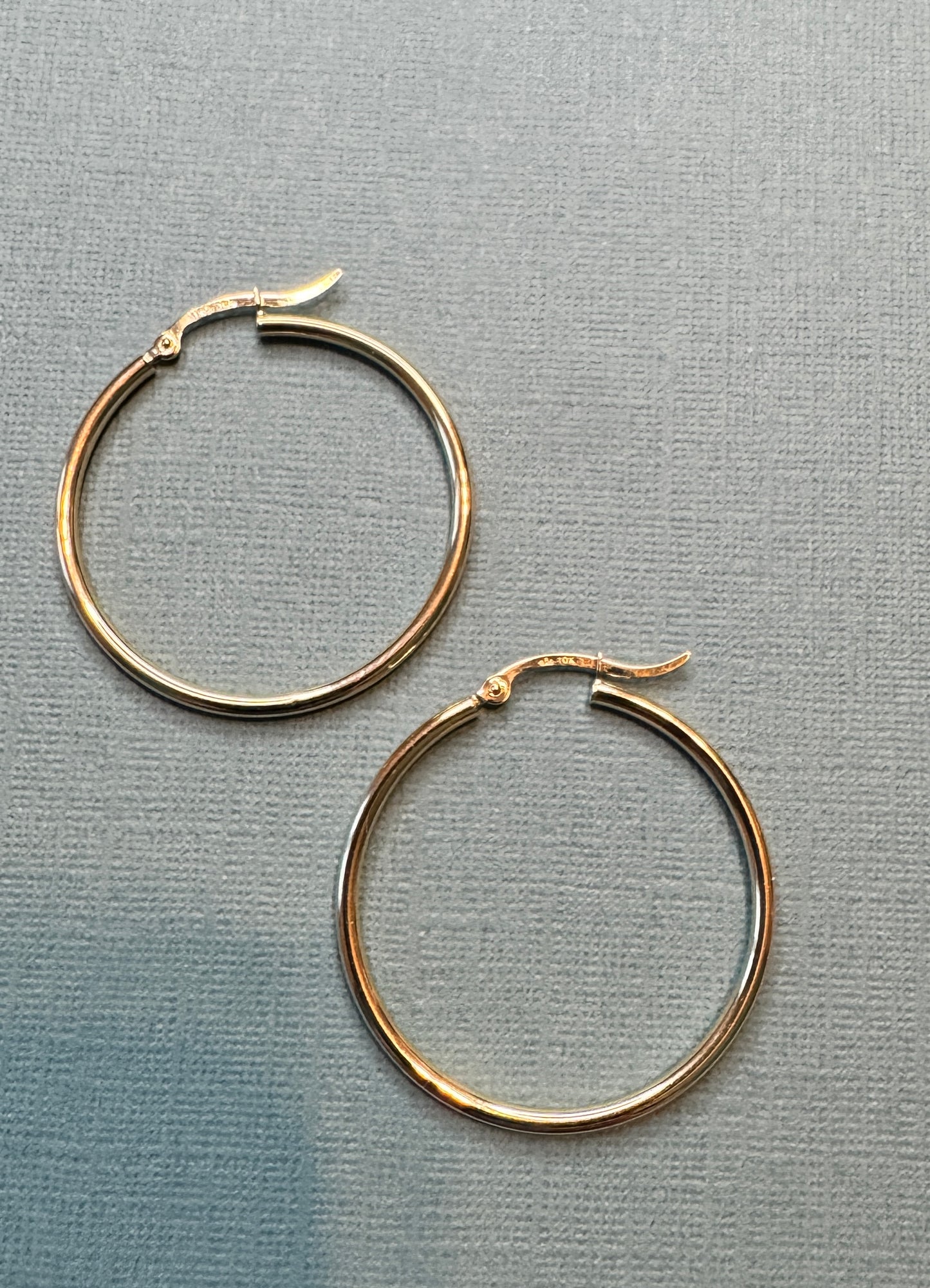 10 K gold plain hoops