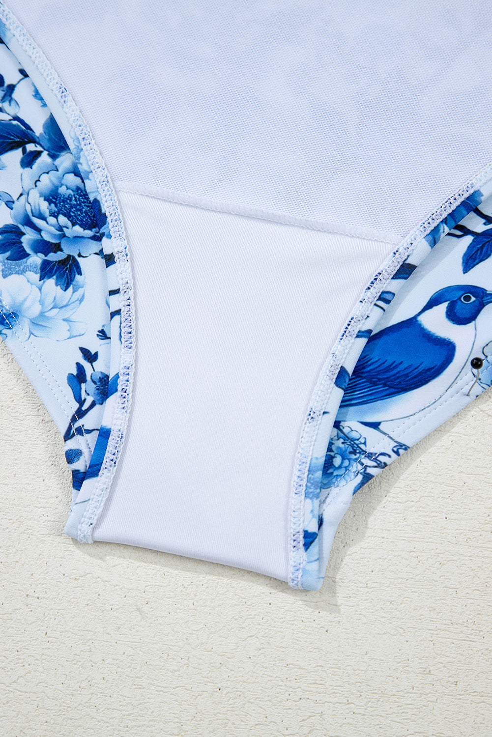 Blue Cutout Ruffled Spaghetti Strap One-Piece Swimwear. GCollection