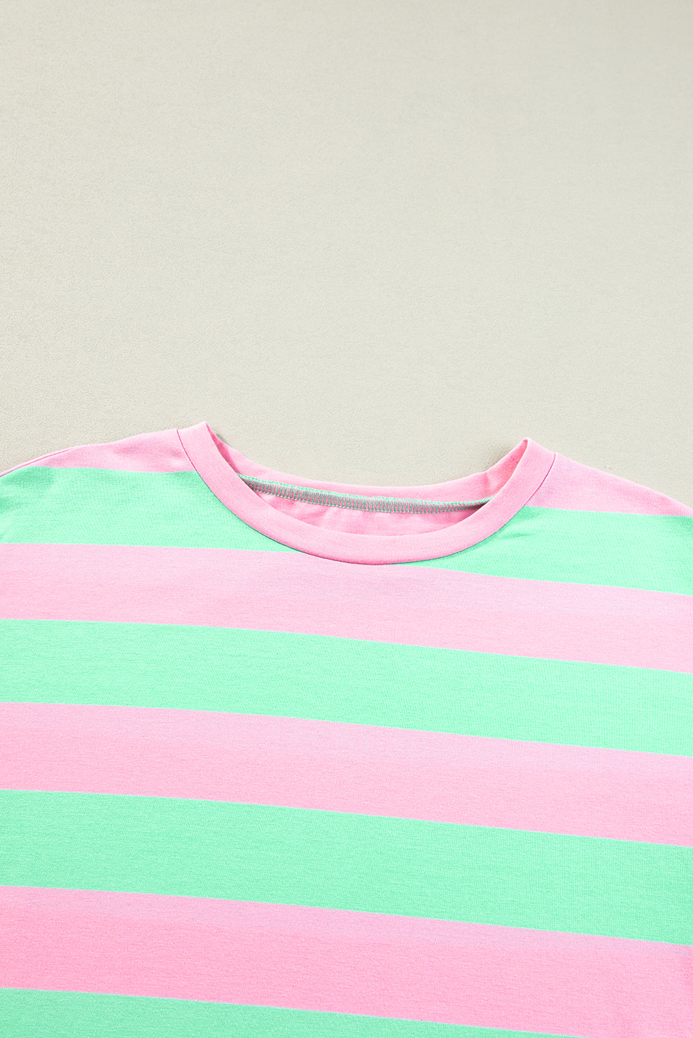 Pink Stripe Colorblock Loose Tee. GCollection