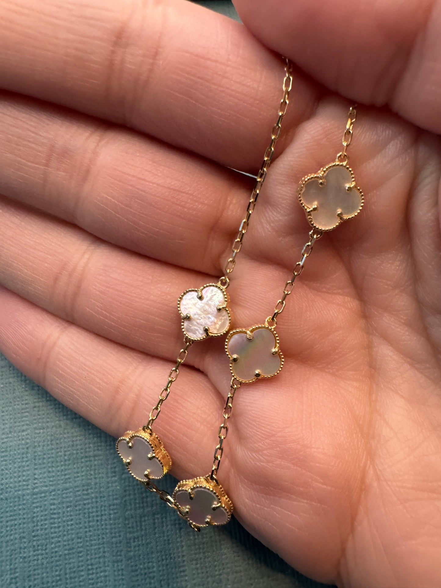 14K gold clover bracelet
