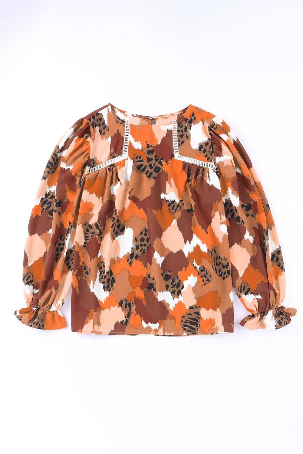 Abstract Printed Long Sleeve Blouse. GCollection