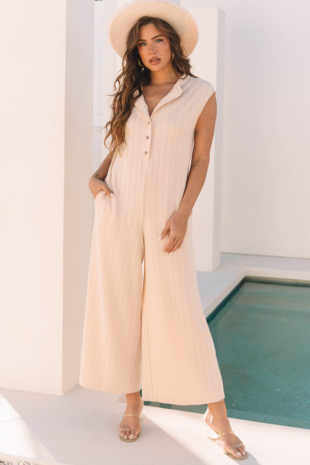 Smoke Gray Textured Jumpsuit. GCollection