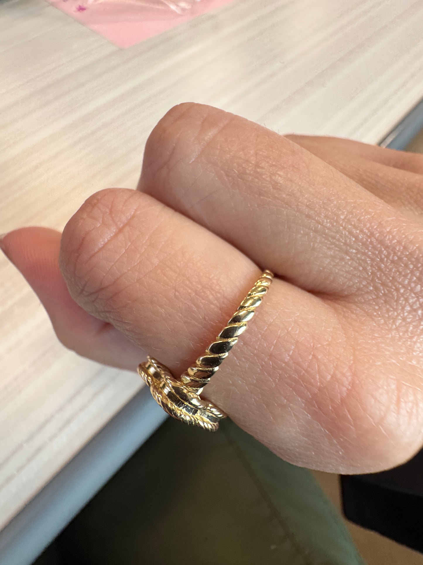 14K solid gold flower ring