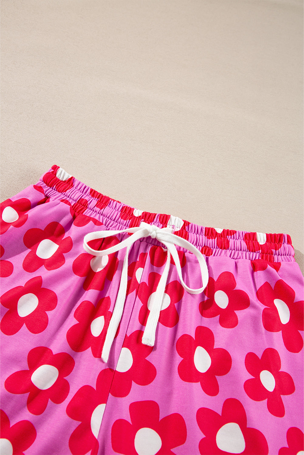 Pink Flower Print Long Sleeve Pajamas Set. GCollection