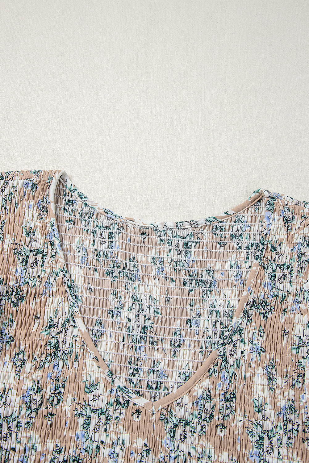 Khaki Maple Grove Floral Smocked Puff Sleeve Long Dress. GCollection