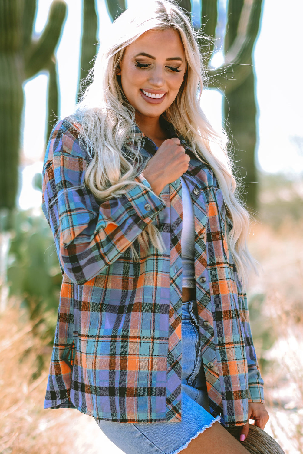 Orange Plaid Vintage Shirt. GCollection