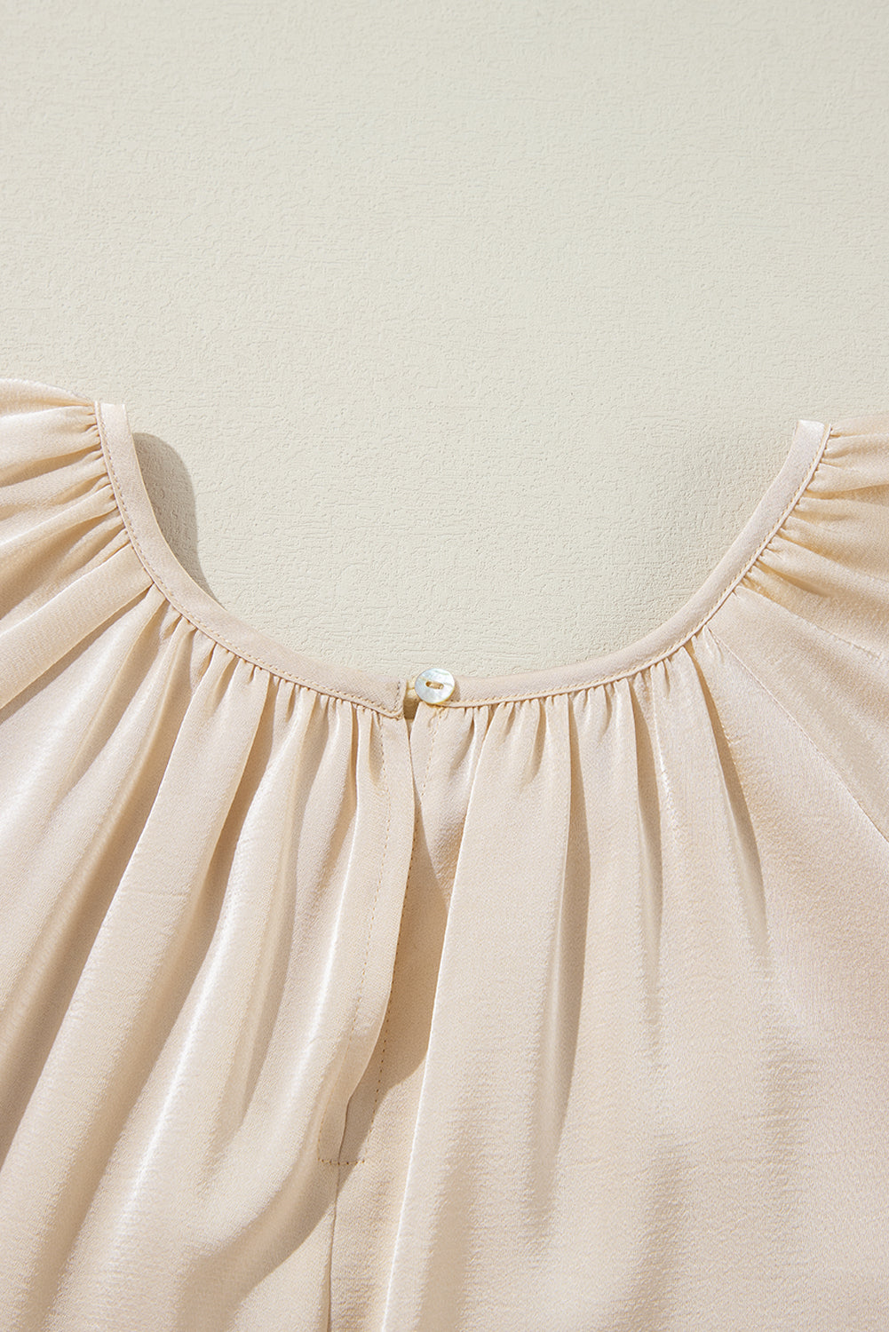 Apricot Sequin Cuffs Bubble Sleeve Blouse. GCollection