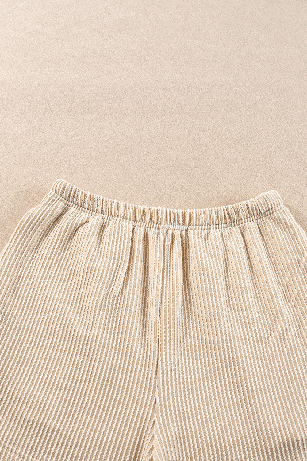 Corded Knit Long Sleeve Top and High Waist Shorts Set. GCollection