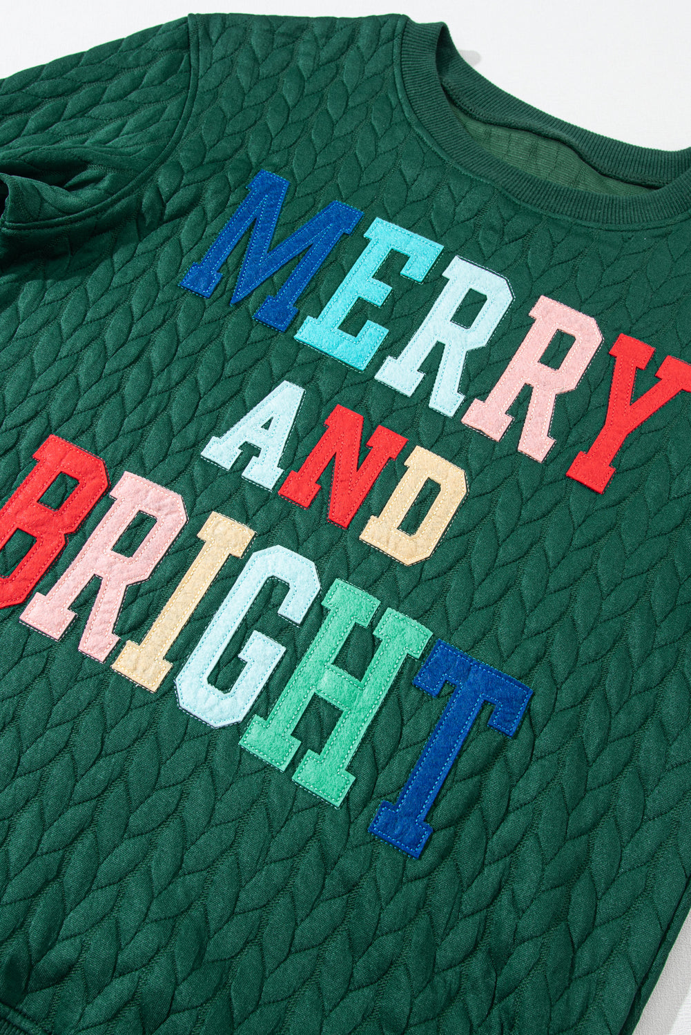7Green Merry And Bright Cable Knit Pullover Sweatshirt. GCollection