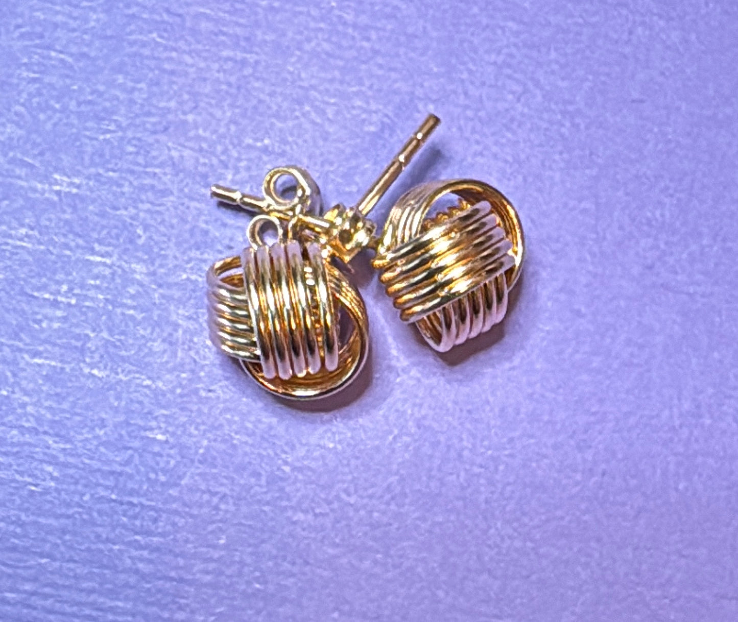 14K solid gold knot earrings
