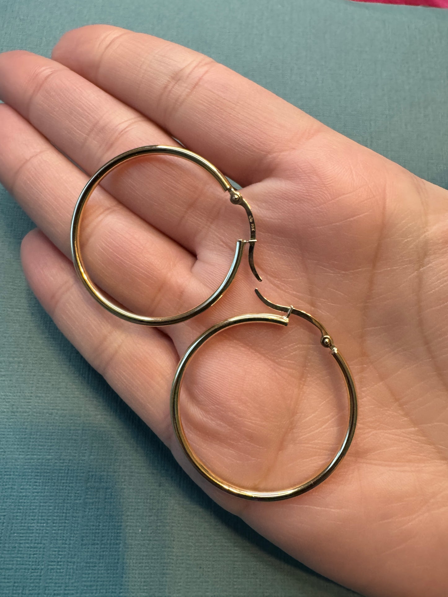 10 K gold plain hoops