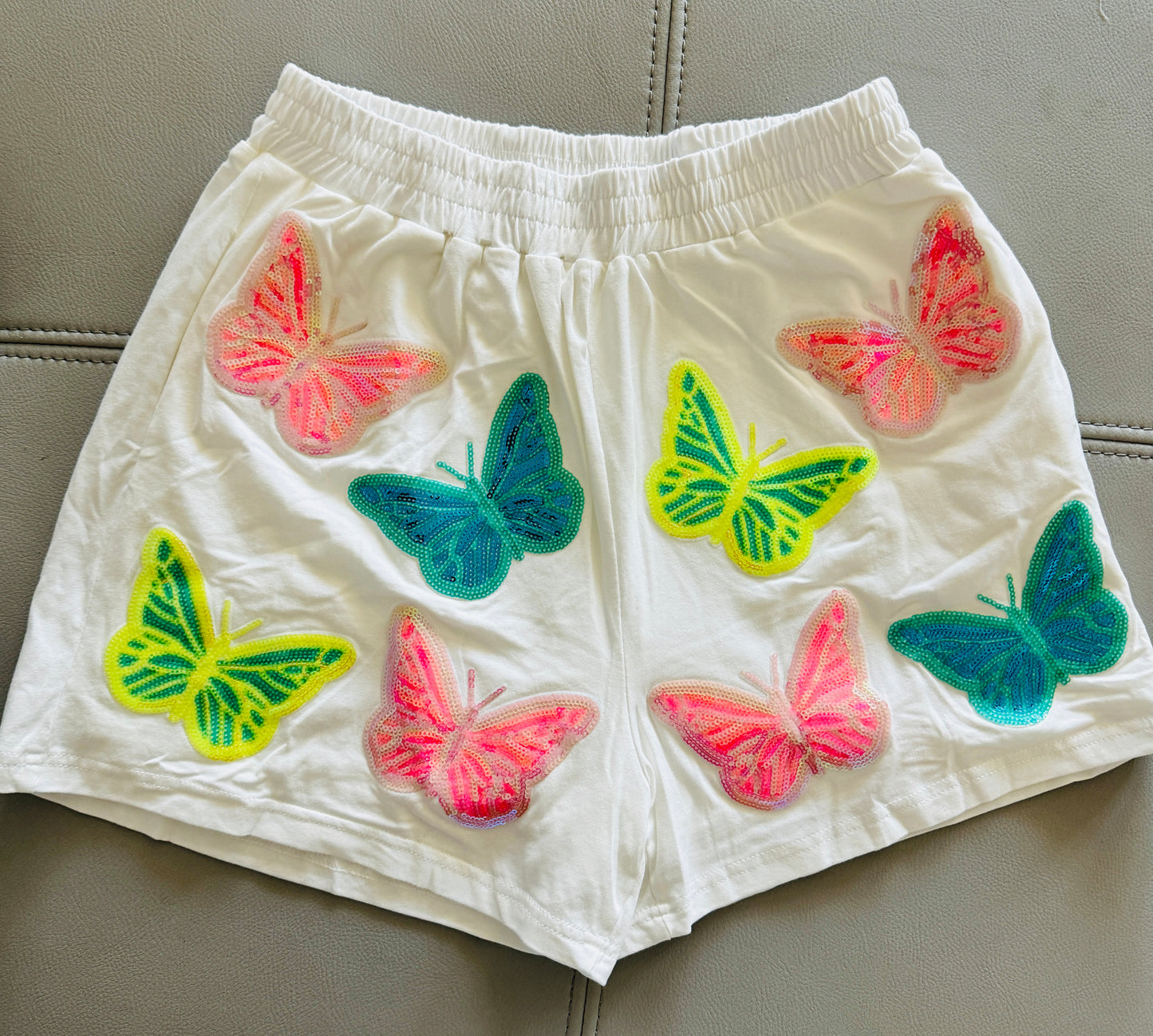 White and sequin butterflies set