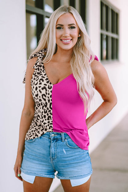 Rose and Leopard tank top