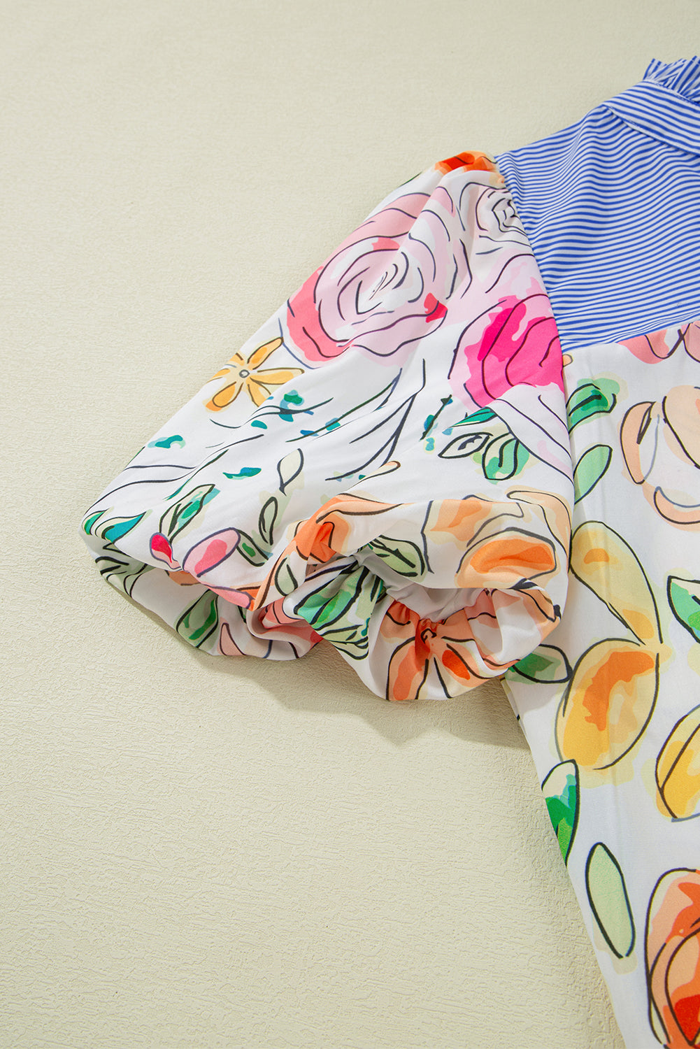 Multicolour Floral Print Sleeve Blouse. GCollection