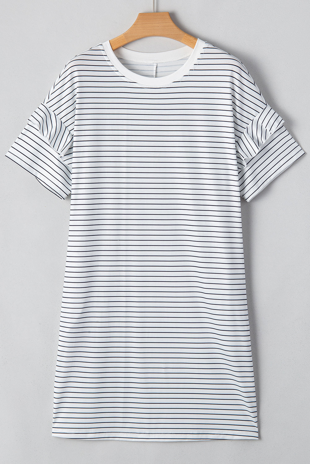 White Stripe Crew Neck T Shirt Shift Dress. GCollection
