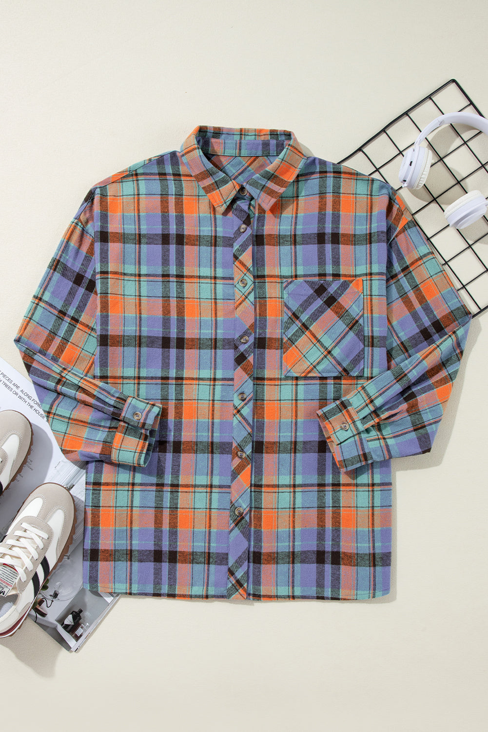 Orange Plaid Vintage Shirt. GCollection