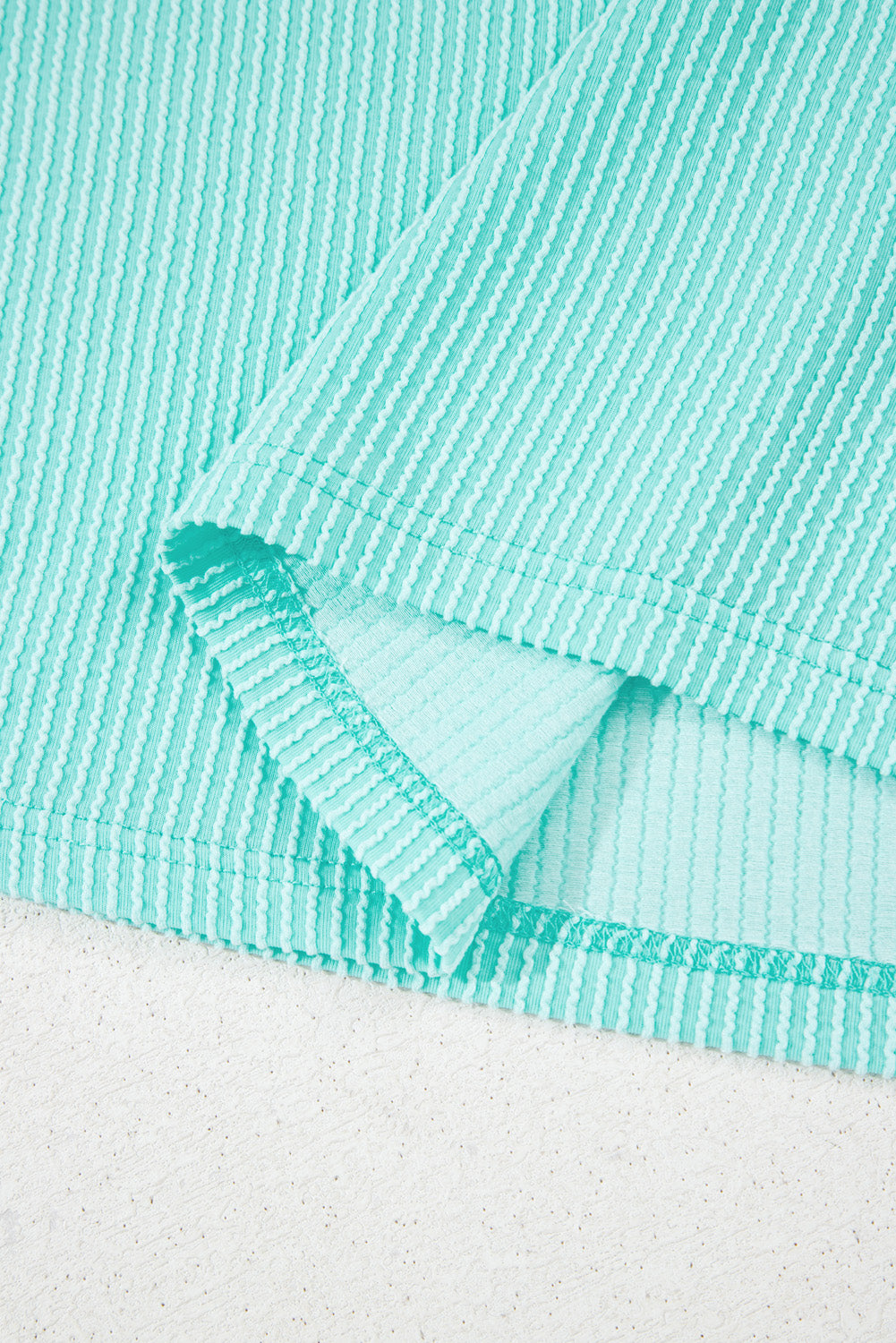 Light Blue Plus Size Color Block Knit Tee and Shorts Set. PSCollection