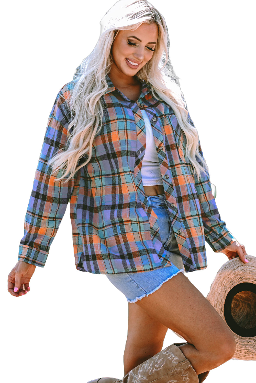 Orange Plaid Vintage Shirt. GCollection