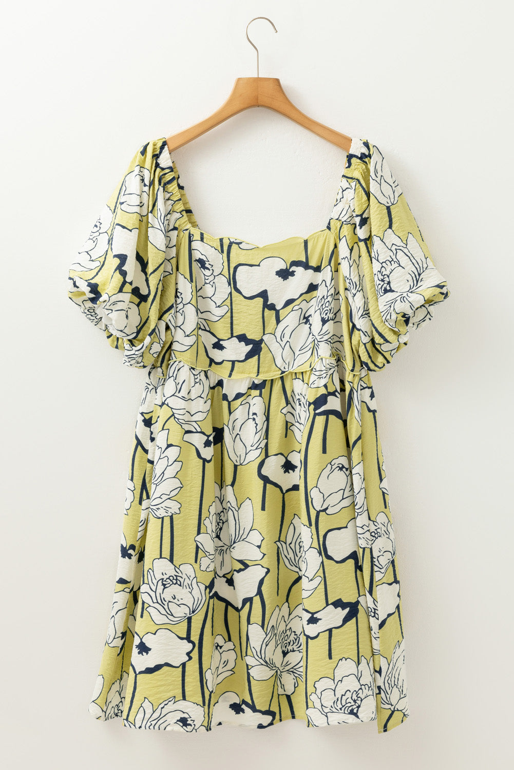 Green Plus Size Floral Print Dress. PSCollection