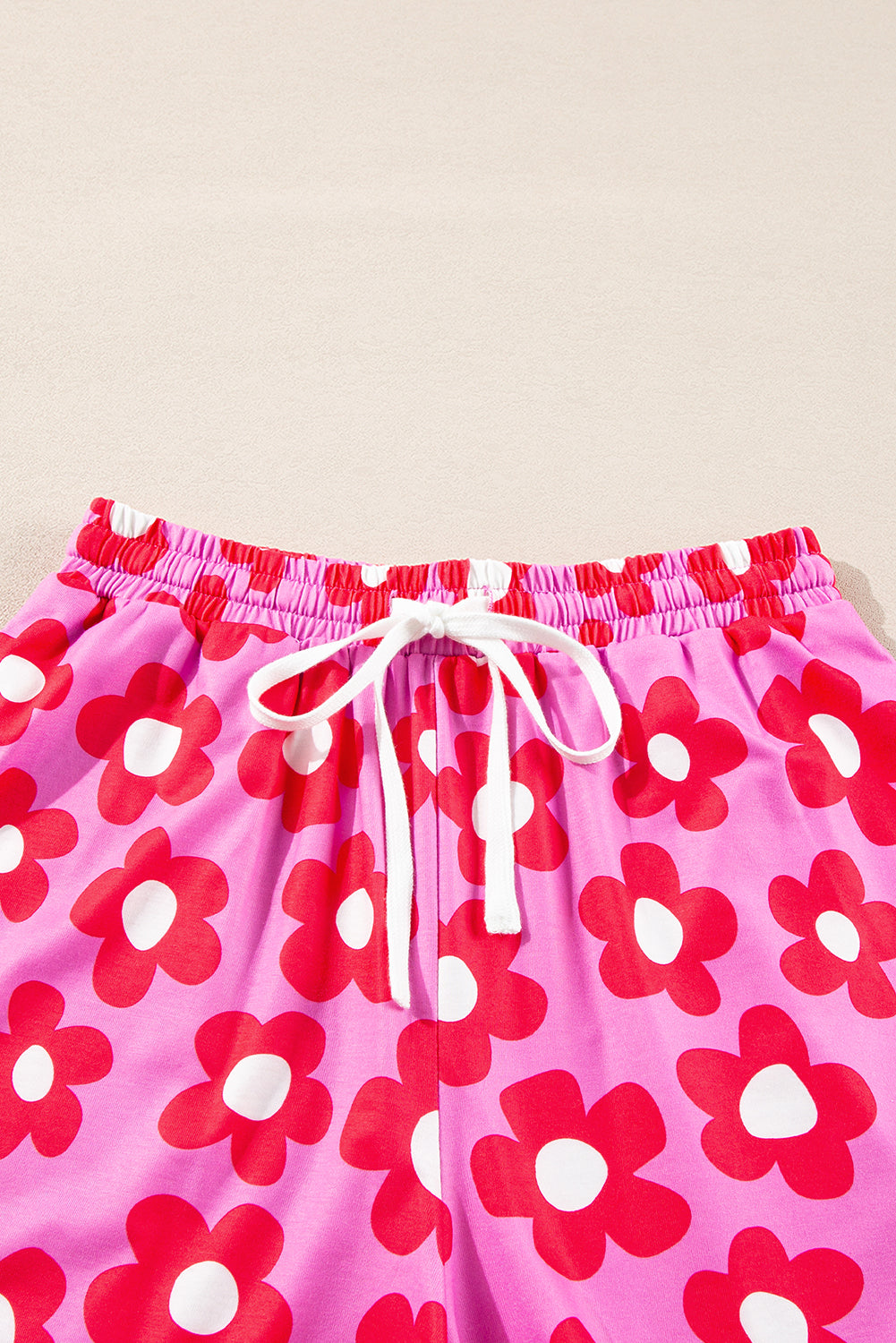 Pink Flower Print Long Sleeve Pajamas Set. GCollection