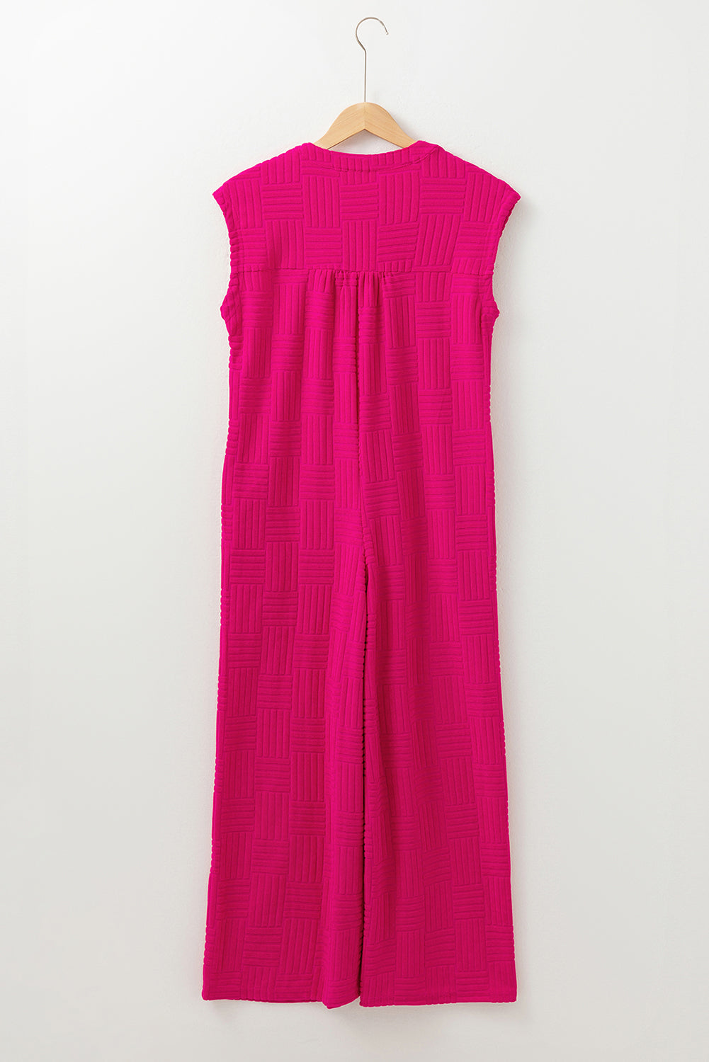 Bright Pink Terry Textured Jumpsuit. GCollection