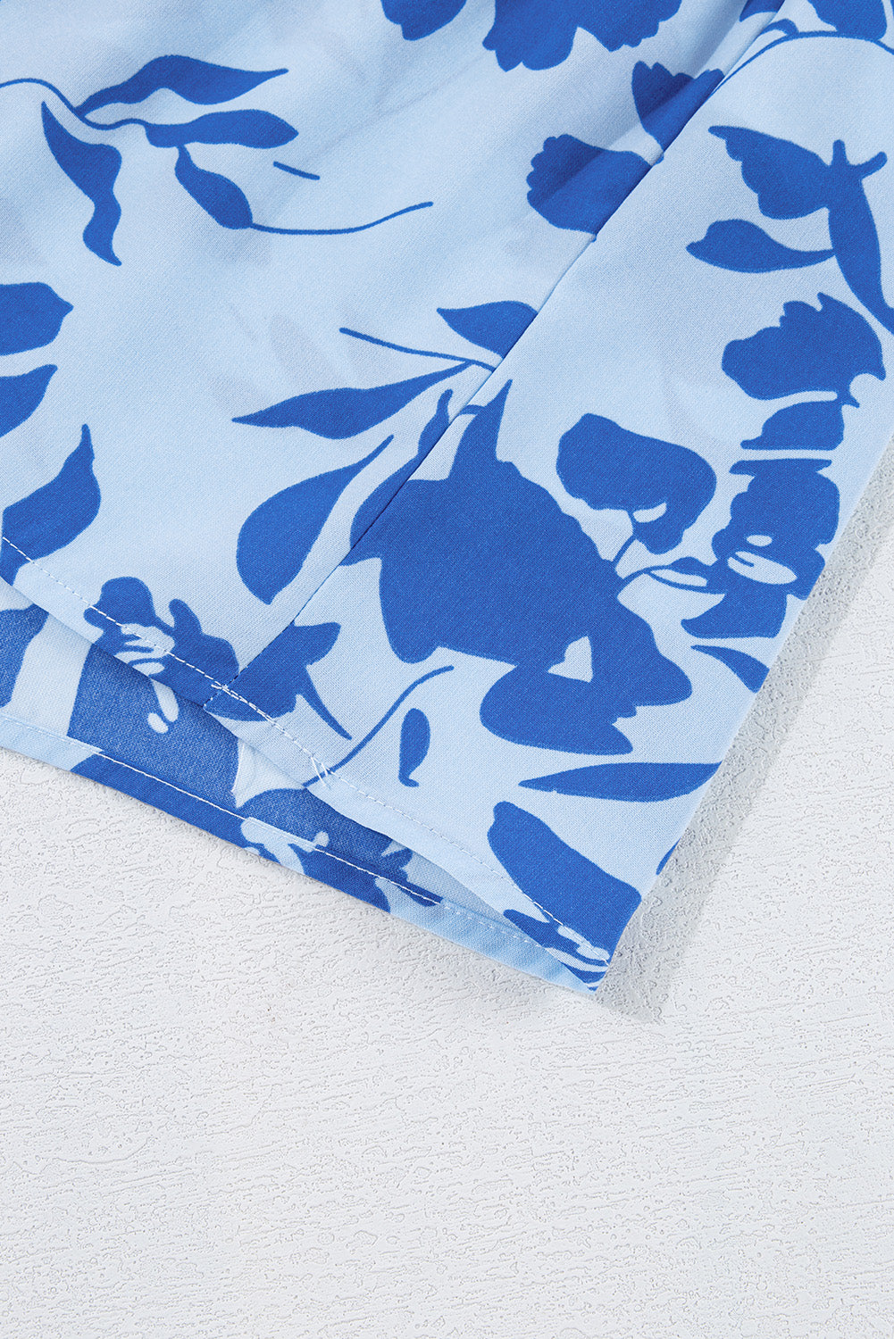 Sky Blue Floral Print Tiered Maxi Dress. GCollection