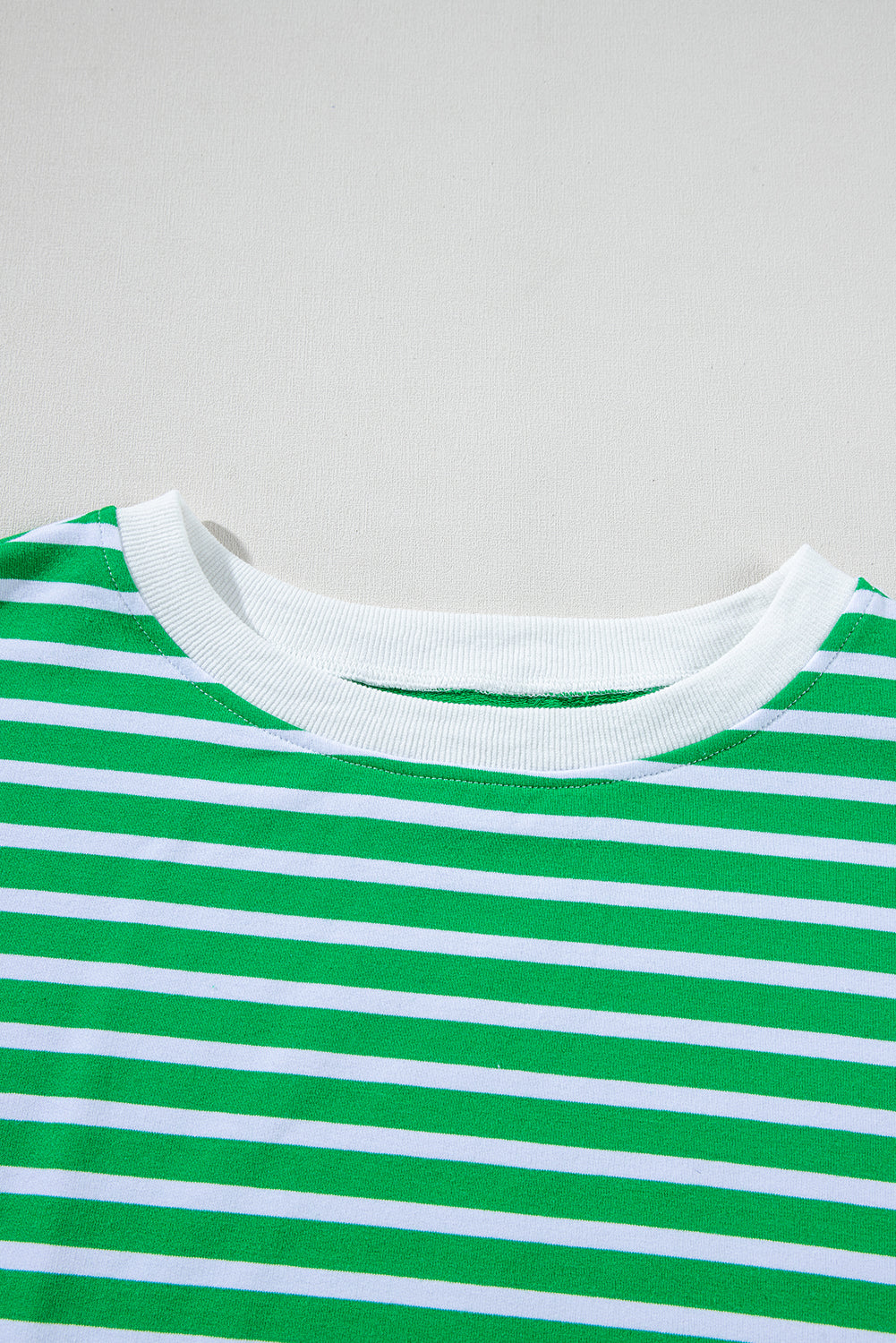 Dark Green Striped Cap Sleeve Tee and Shorts Set. GCollection