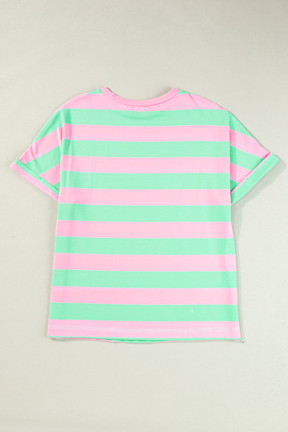 Pink Stripe Colorblock  Loose Tee. GCollection