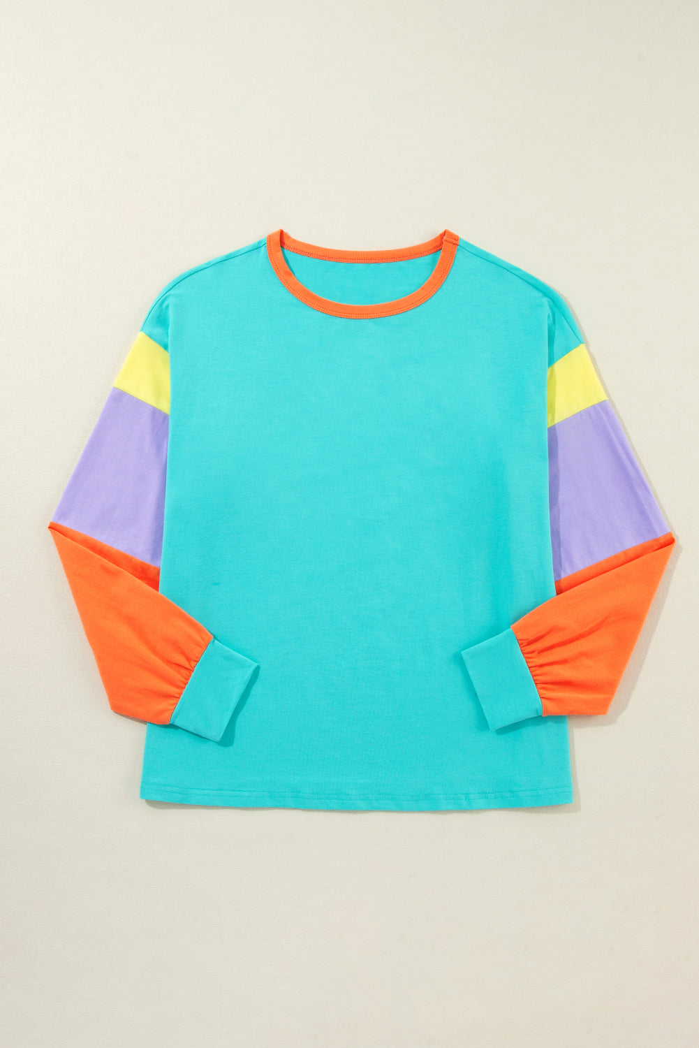 Light Blue Colorblock  Loose Top