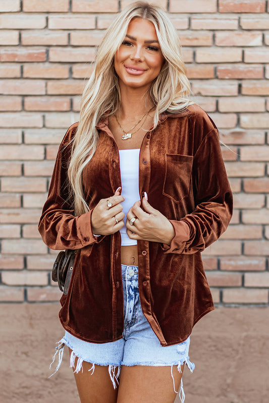 Chestnut Chest Velvet Shirt