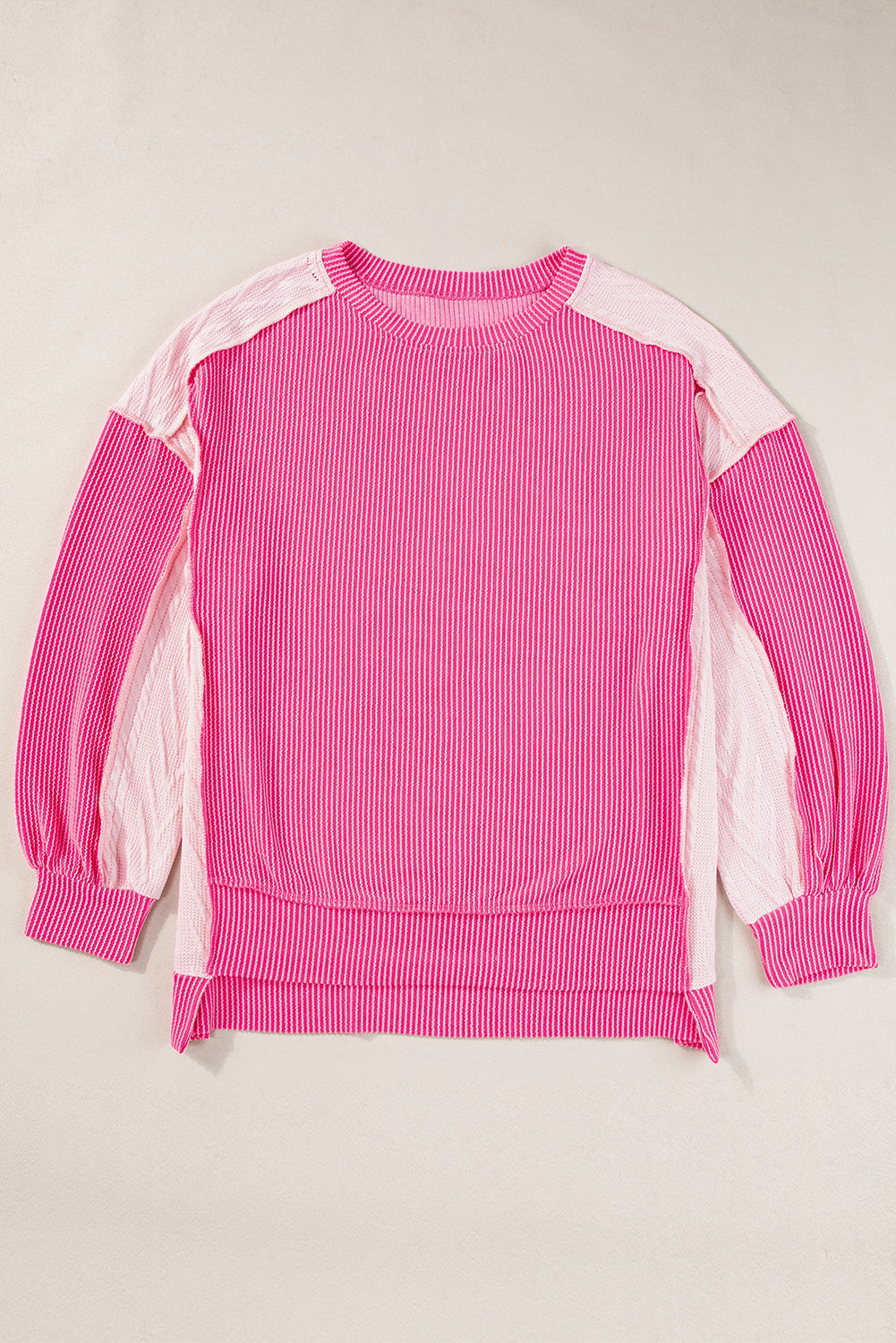 Knit Colorblock Exposed Seam Sweatshirt. GCollection