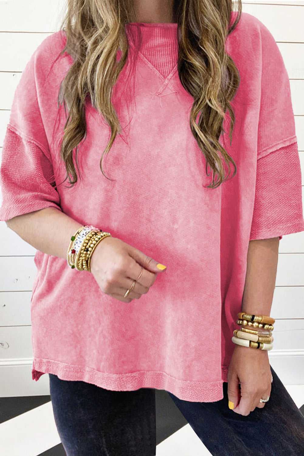 Strawberry Pink Mineral Wash Tee. PSCollection