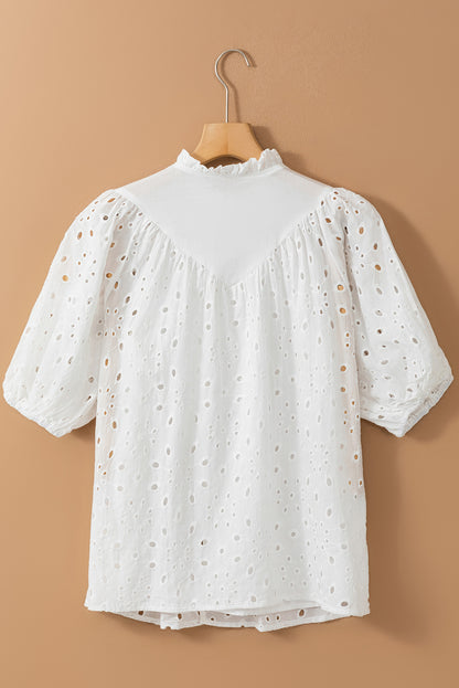 White Flower Embroidered Blouse. GCollection